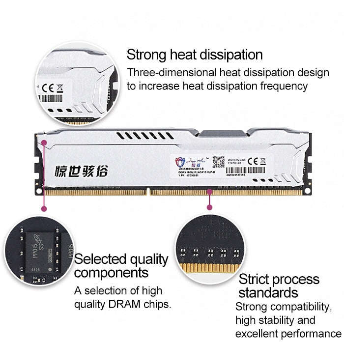 JingHai 1.25V DDR4 2400MHz 4GB Memory RAM Module for Desktop PC