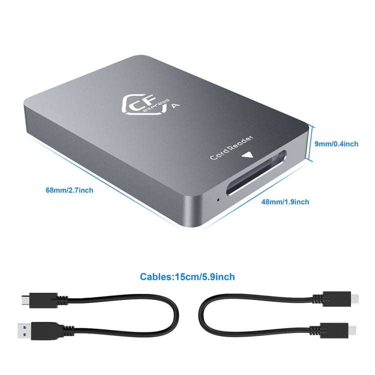 Rocketek CR325 USB3.1 Gen2 CFexpress Type B Card Reader (Silver Grey)