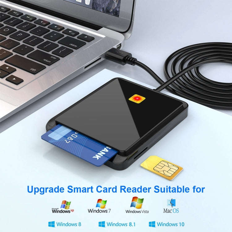 Rocketek CR317 USB 2.0 SIM  / ID / CAC Smart Card 2 in 1 Card Reader (Black)