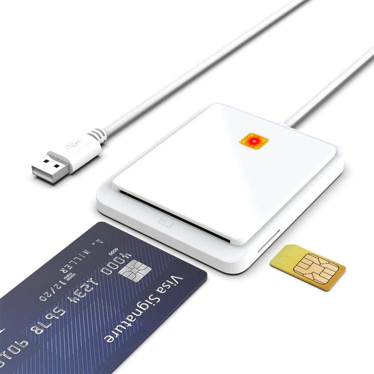 Rocketek CR317 USB 2.0 SIM  / ID / CAC Smart Card 2 in 1 Card Reader (White)
