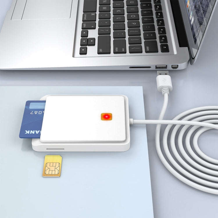 Rocketek CR317 USB 2.0 SIM  / ID / CAC Smart Card 2 in 1 Card Reader (White)