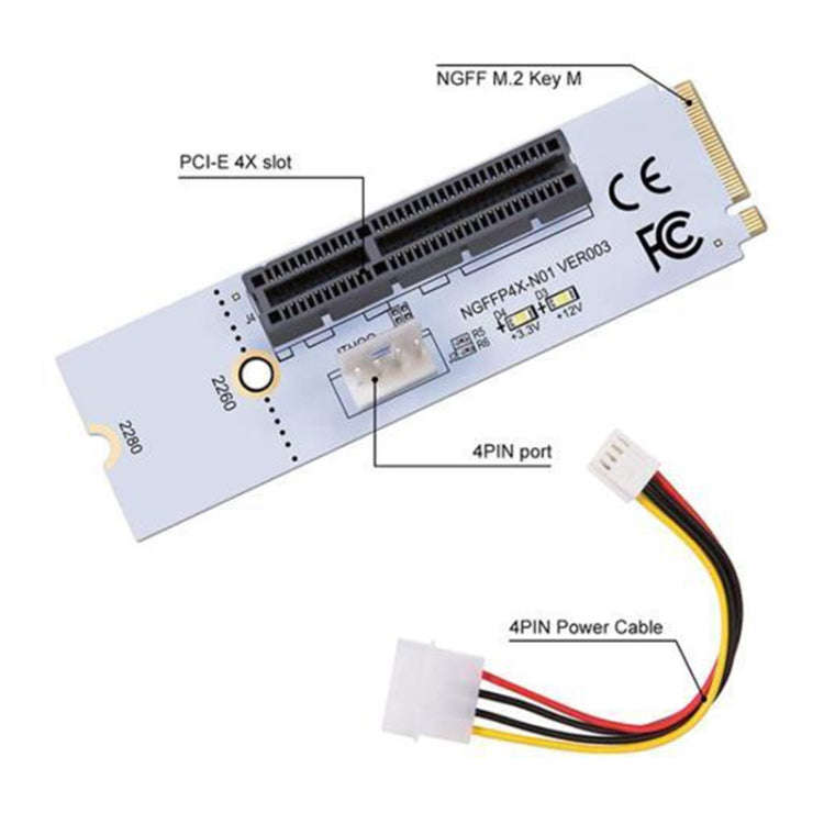 NGFF M.2 Key M to PCI-E 1X / 4X / 8X / 16X Graphics Card Mining Slot Adapter Riser Converter Card...