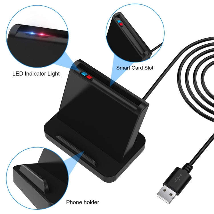 Rocketek SCR816 USB2.0 CAC / SIM / IC / ATM Smart Card Reader (Black)