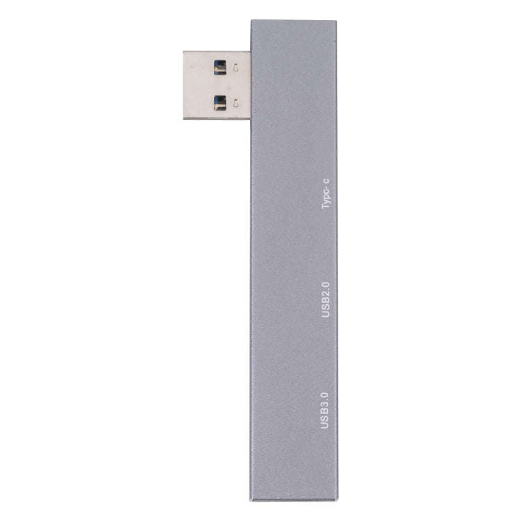 889C USB Male to USB 2.0+USB 3.0+USB-C/Type-C Female Adapter(Gray)