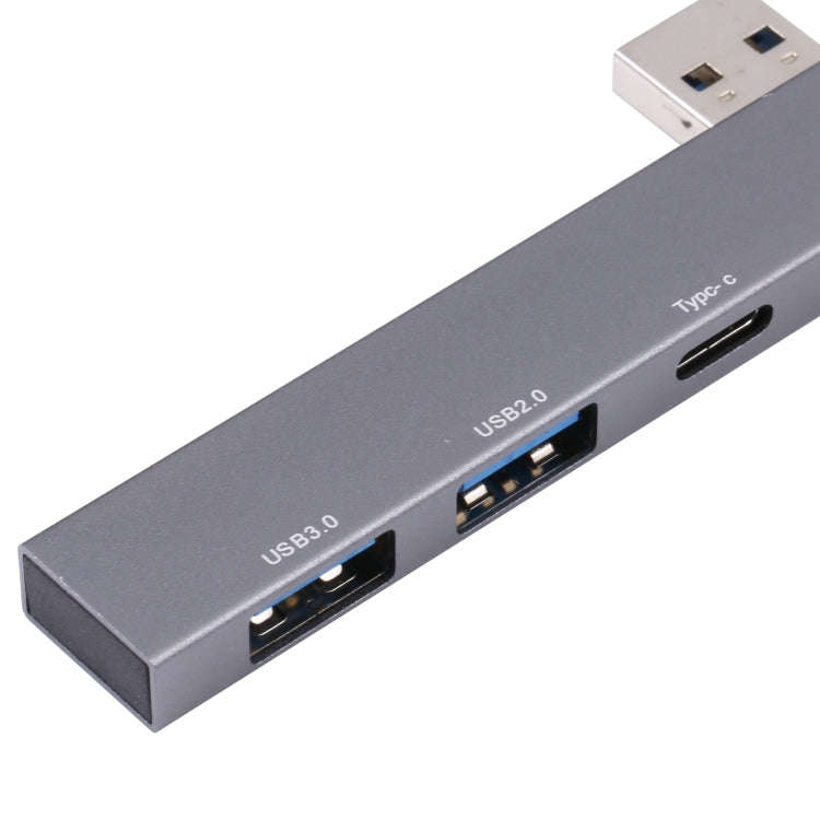 889C USB Male to USB 2.0+USB 3.0+USB-C/Type-C Female Adapter(Gray)