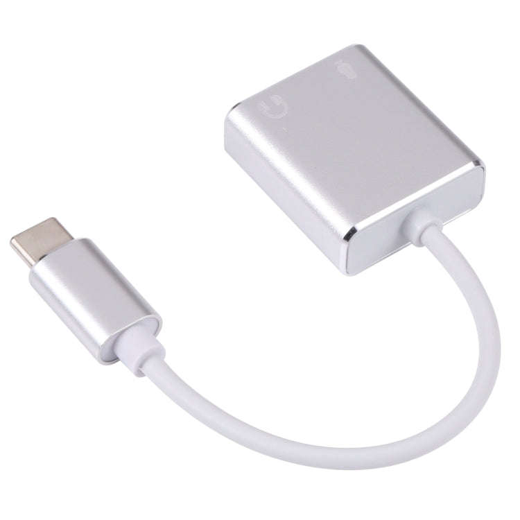 USB-C / Type-C to Jack 3.5mm Earphone Microphone Sound Card(Silver)