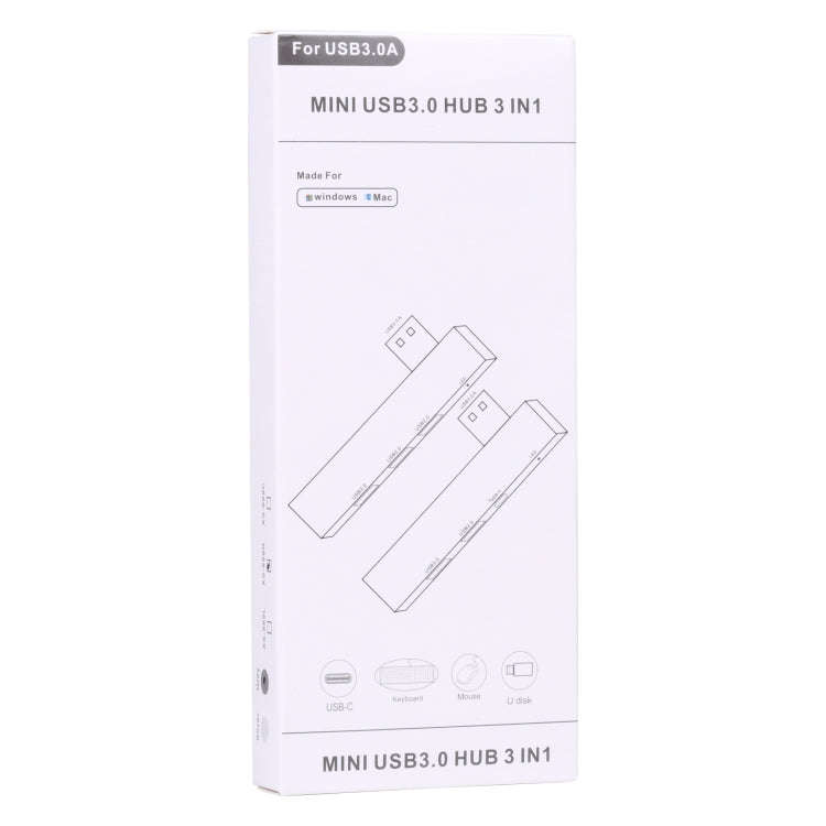 889R USB Male to Dual USB 2.0+USB 3.0 Female Adapter(Silver)