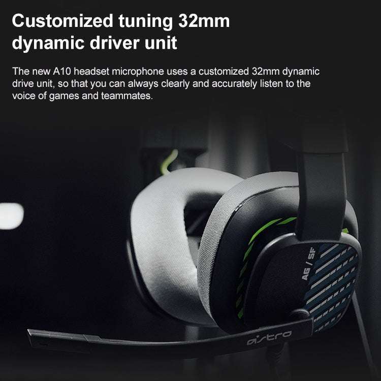 Logitech Astro A10 Gen 2 Wired Headset Over-ear Gaming Headphones (Black)