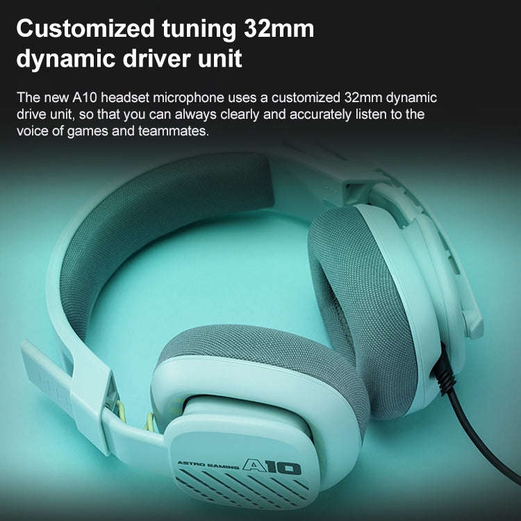 Logitech Astro A10 Gen 2 Wired Headset Over-ear Gaming Headphones (Green)