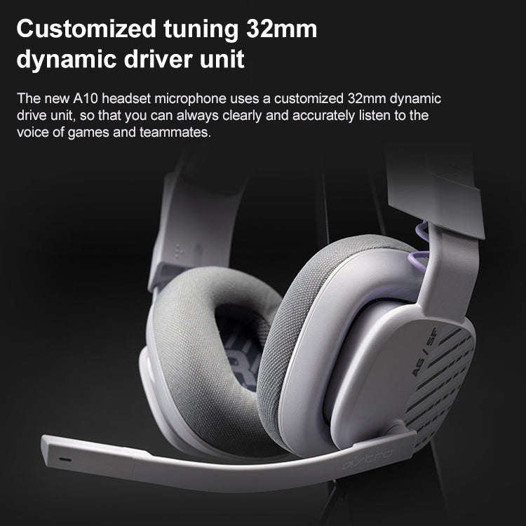 Logitech Astro A10 Gen 2 Wired Headset Over-ear Gaming Headphones (Grey)