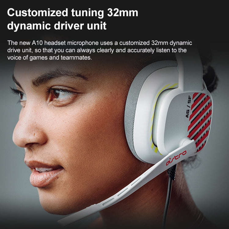 Logitech Astro A10 Gen 2 Wired Headset Over-ear Gaming Headphones (White)