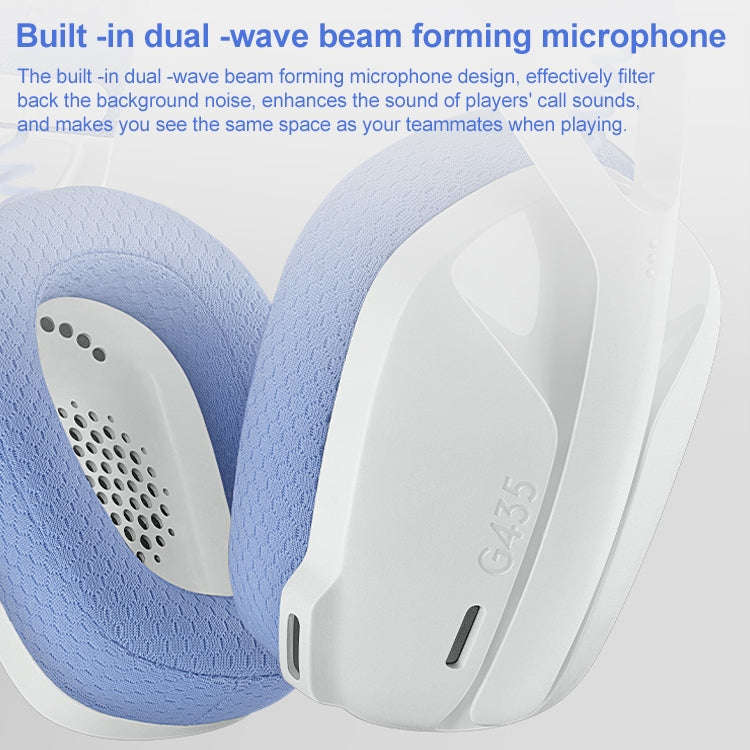 Logitech G435 Wireless Bluetooth Dual Mode Gaming Headset (White)