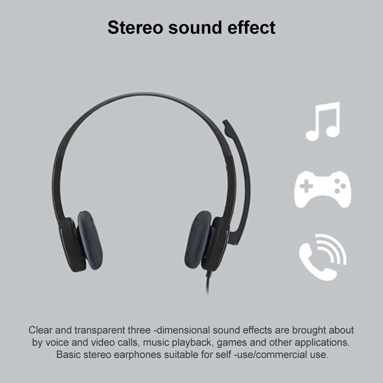 Logitech H151 Wired Headphone Single 3.5mm Earphone Gaming Headset Stereo with MIC
