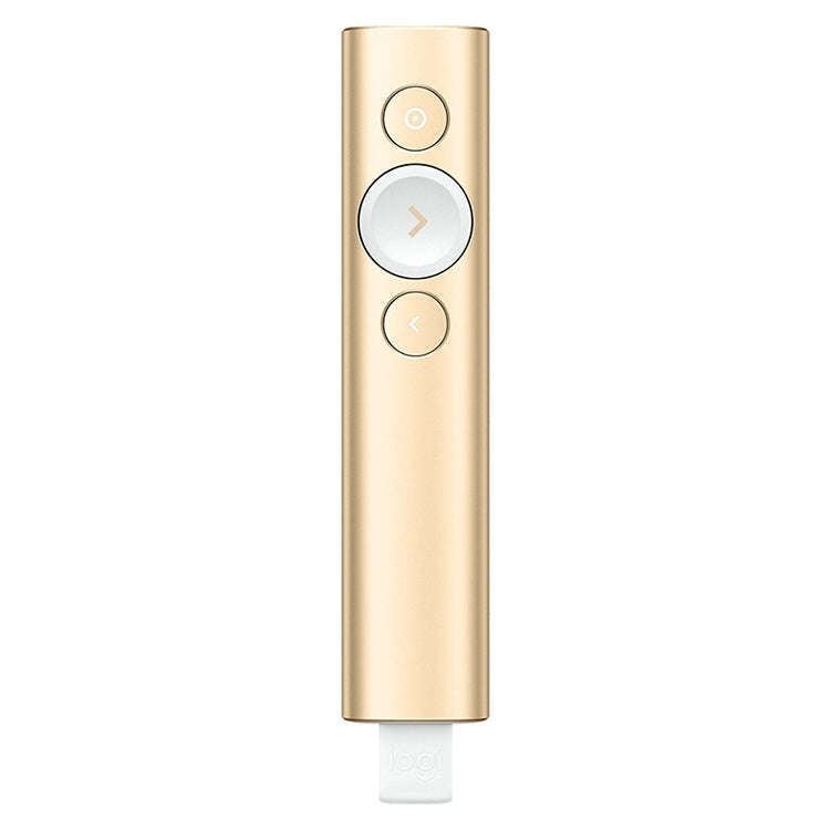 Logitech Spotlight 2.4Ghz USB Wireless Presenter PPT Remote Control Flip Pen (Gold)