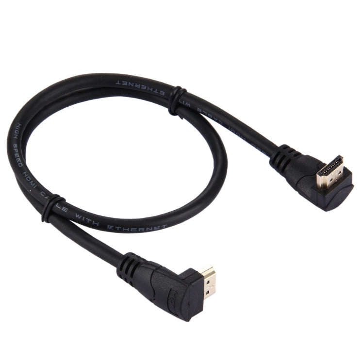 60cm 4K x 2K HDMI 2.0 Version High Speed 270 Degree Right Angle HDMI Male to 270 Degree Right Ang...