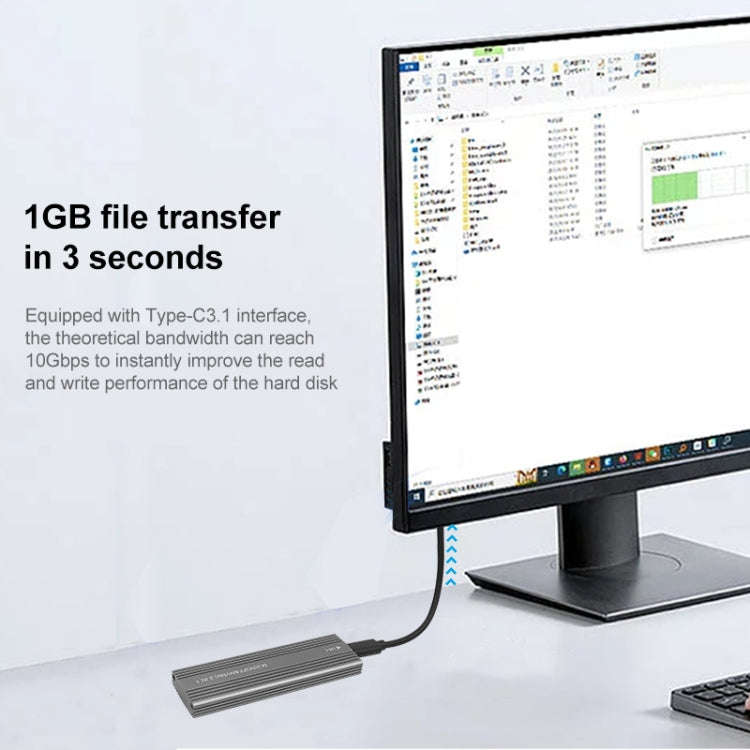 M2300 Dual Protocol M.2 NVME / SATA Solid State Drive Enclosure (Grey)