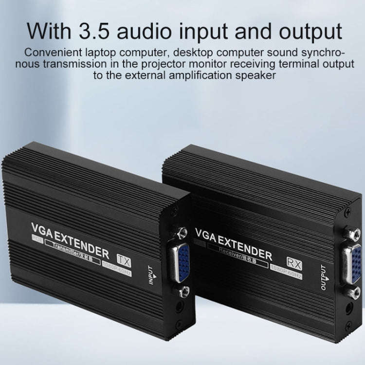 Measy VGA1815 VGA Extender Transmitter and Receiver Converter, POE Single Power Supply, Transmiss...