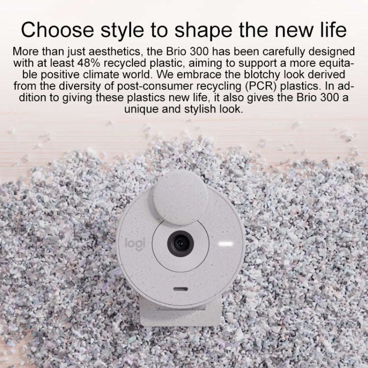 Logitech Brio 300 2MP 1080P Full HD IP Camera with Noise Reduction Microphone (Pink)