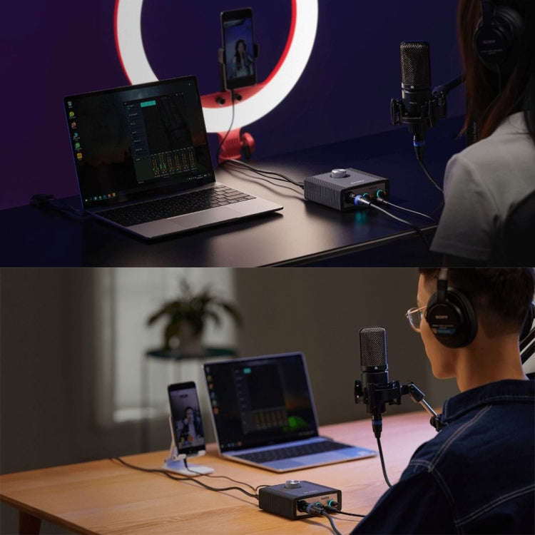 Godox AI2C 2-Channel USB Live Broadcast Sound Card Audio Interface Sound Card
