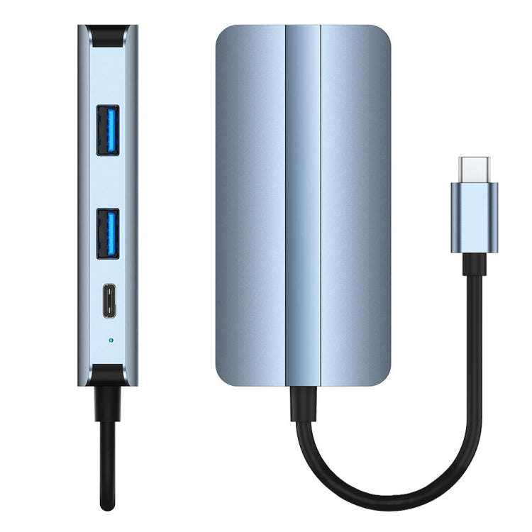BYL-2106 7 in 1 USB-C / Type-C to USB Docking Station HUB Adapter (Silver)