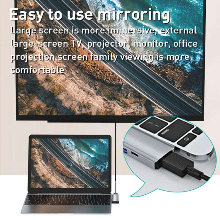 YG-2102 5 in 1 Dual USB-C / Type-C to USB Docking Station HUB Adapter (Silver)