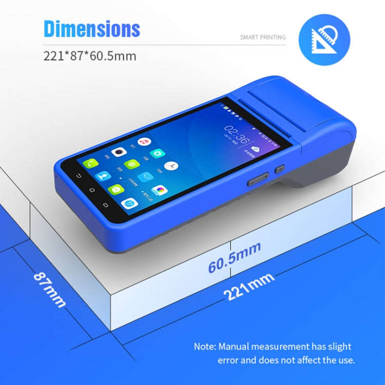 POS-6000 58mm PDA Handheld 5.5 inch Barcode Two-dimensional Code Android 4G Smart Scan Code Cash ...