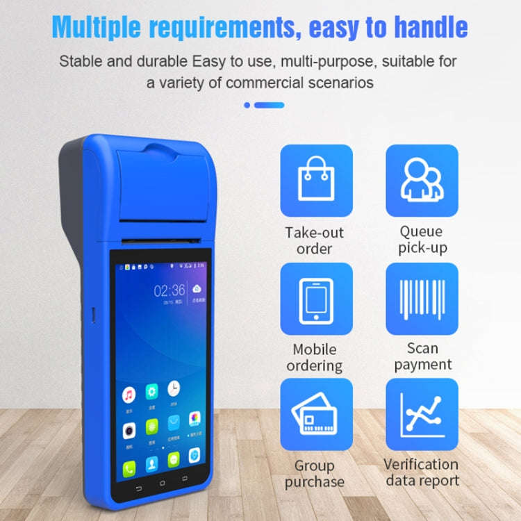 POS-6000 58mm PDA Handheld 5.5 inch Barcode Two-dimensional Code Android 4G Smart Scan Code Cash ...