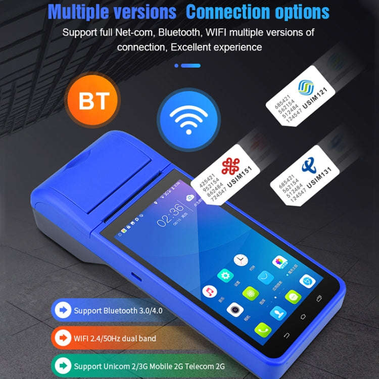 POS-6000 58mm PDA Handheld 5.5 inch Barcode Two-dimensional Code Android 4G Smart Scan Code Cash ...