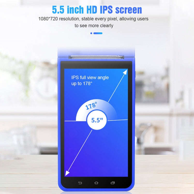 POS-6000 58mm PDA Handheld 5.5 inch Barcode Two-dimensional Code Android 4G Smart Scan Code Cash ...