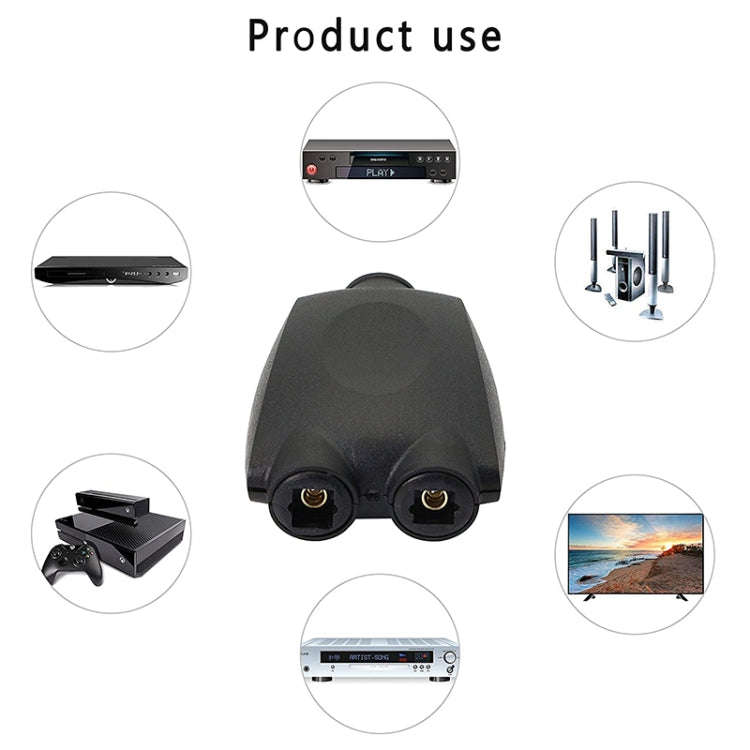 QHG03 Spdif Square Opening 1 In 2 Out Switch/Splitter with IR Remote(Black)