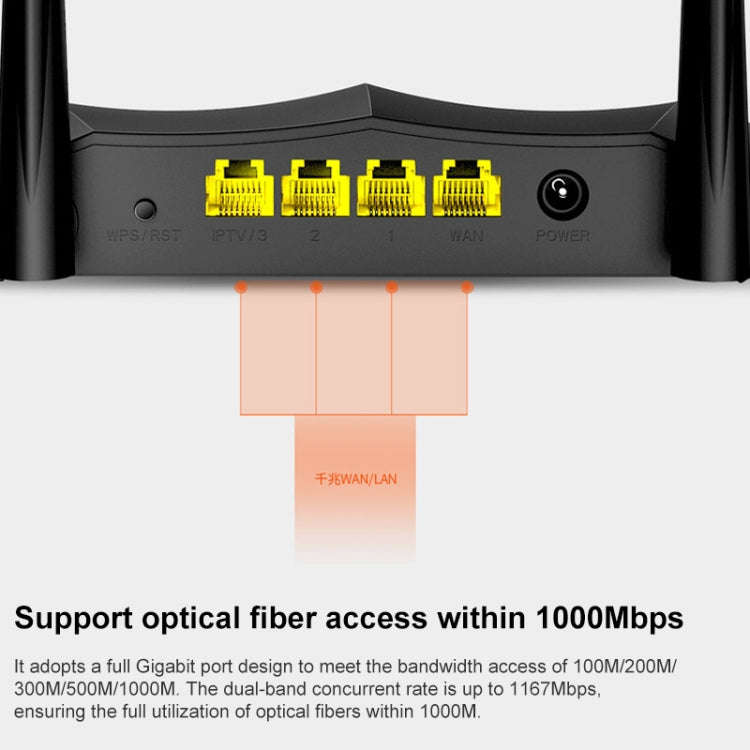Tenda AC8 AC1200 2.4 / 5GHz Dual-Band Gigabit Port Wireless Router