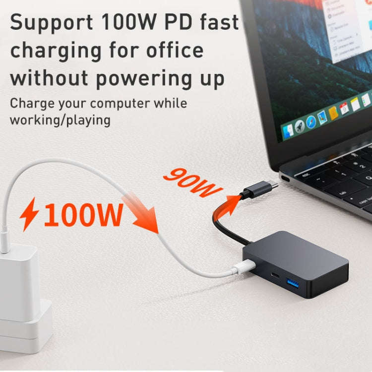 BYL-2316 5 in 1 USB-C / Type-C to USB3.0 & Type-C Multifunctional Docking Station HUB Adapter (Da...