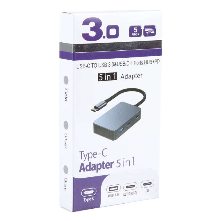 BYL-2316 5 in 1 USB-C / Type-C to USB3.0 & Type-C Multifunctional Docking Station HUB Adapter (Da...