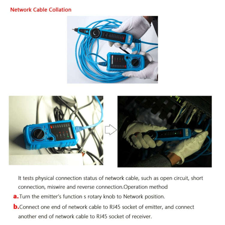 BSIDE FWT11 RJ11 / RJ45 Telephone Wire Tracker Ethernet LAN Network Cable Tester Detector Line Fi...