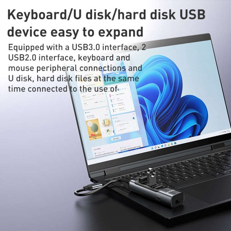 Yesido HB24 5 in 1 USB-C / Type-C Multifunction Docking Station HUB Adapter