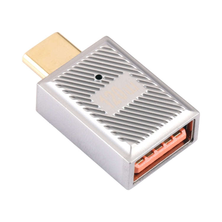 USB-C / Type-C Male to USB Female 10 Gbps Straight Charging Adapter (Silver)