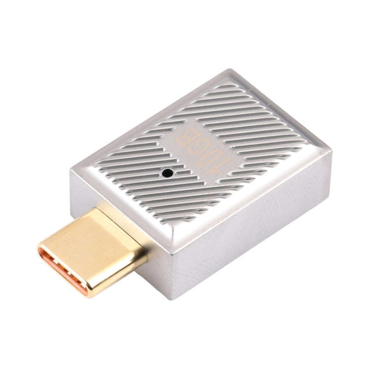 USB-C / Type-C Male to USB Female 10 Gbps Straight Charging Adapter (Silver)