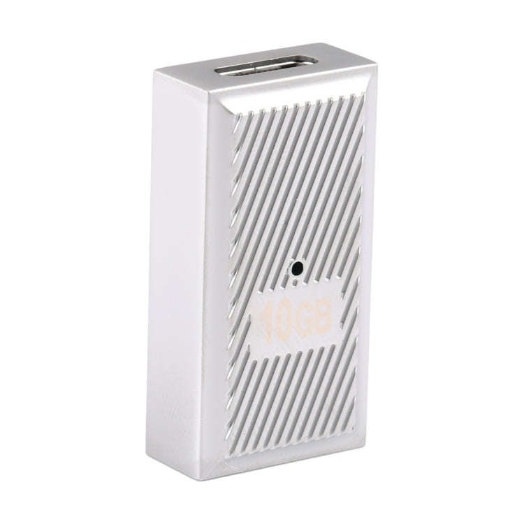 USB Female to USB-C / Type-C Female 10 Gbps Straight Charging Adapter (Silver)