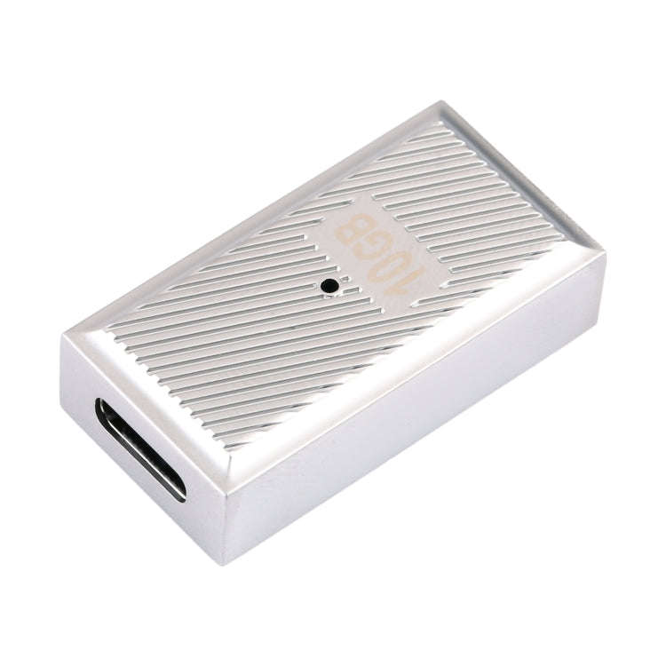 USB Female to USB-C / Type-C Female 10 Gbps Straight Charging Adapter (Silver)