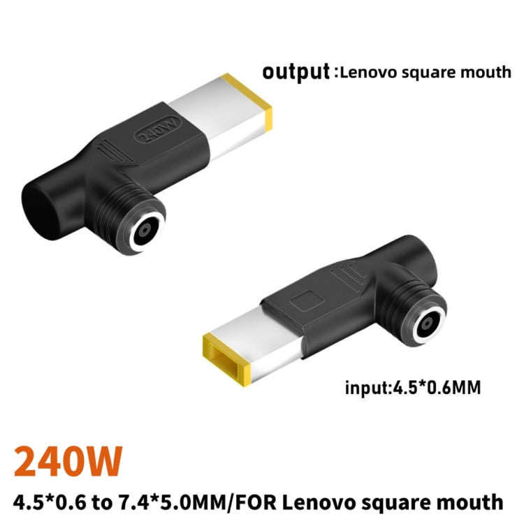 240W DC 4506 Female to Big Square Elbow Connector Power Adapter for Lenovo