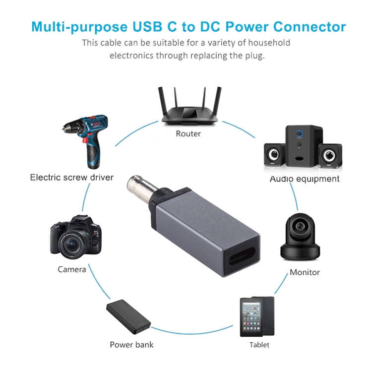 PD 18.5V-20V 5.5x1.0mm Male Adapter Connector(Silver Grey)