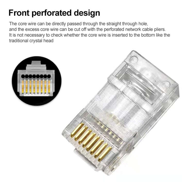 100pcs Cat5e Shielded Pass Through RJ45 Connector Modular Plug