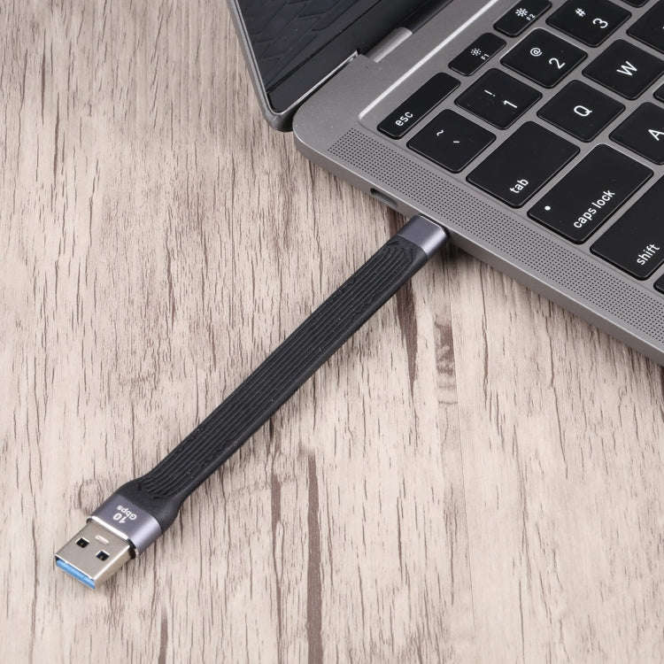 10Gbps USB-C / Type-C Male to USB Male Soft Flat Data Transmission Fast Charging Cable