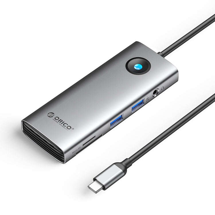 ORICO PW11-8PM Type-C / USB-C 8-in-1 5Gbps Multifunction Docking Station Card Reader (Dark Gray)