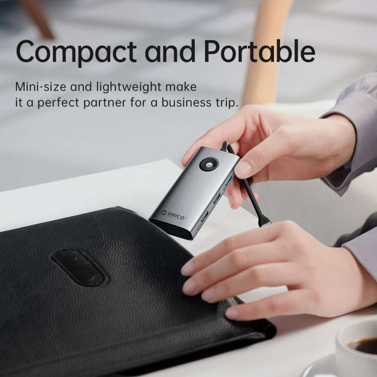 ORICO ORICO-PW11-6PCR R45 Type-C / USB-C 6-in-1 5Gbps Multifunction Docking Station (Silver)