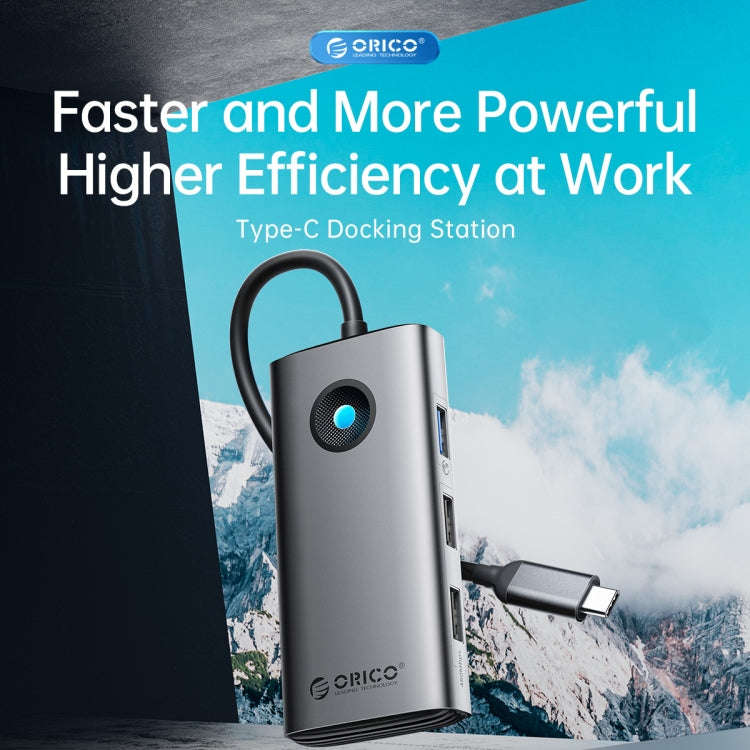 ORICO ORICO-PW11-6PCR R45 Type-C / USB-C 6-in-1 5Gbps Multifunction Docking Station (Silver)