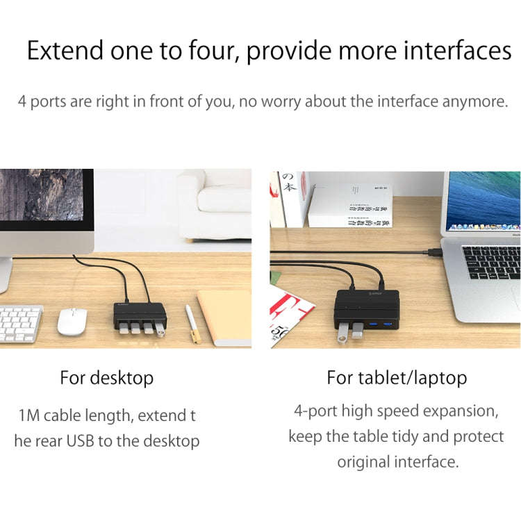 ORICO H4928-U3 ABS High Speed 4 Ports USB 3.0 HUB with 12V Power Adapter for Smartphones / Tablet...