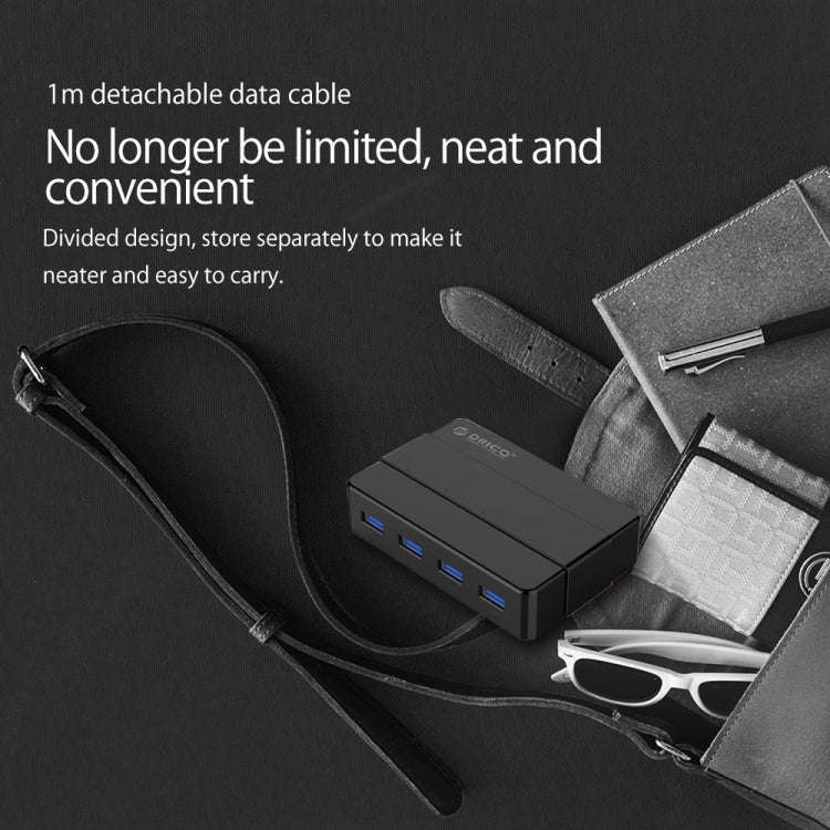 ORICO H4928-U3 ABS High Speed 4 Ports USB 3.0 HUB with 12V Power Adapter for Smartphones / Tablet...
