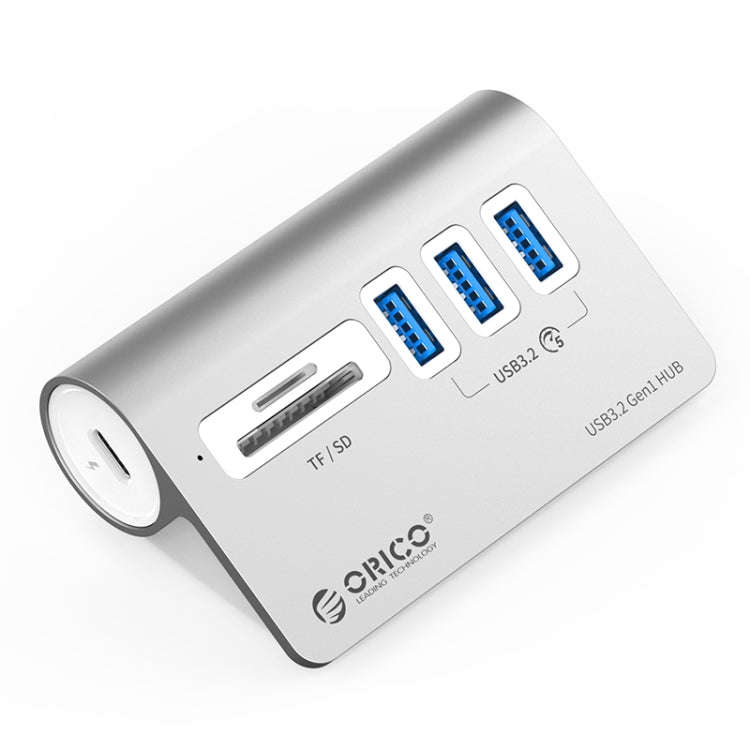 ORICO M3UT3 3-port USB 3.2 HUB with Card Reader (Silver)