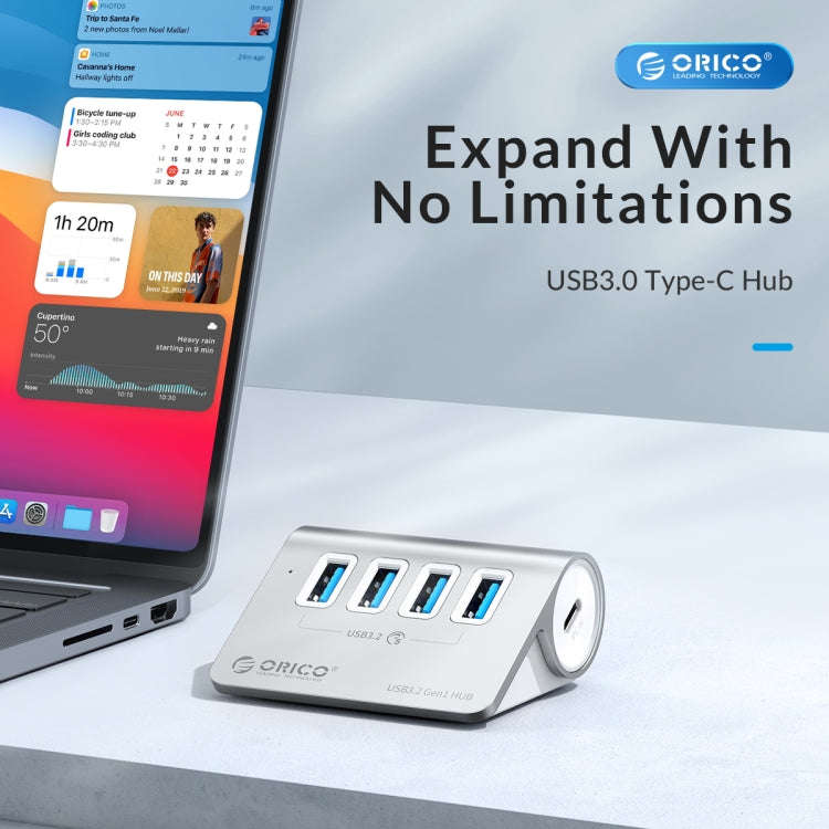 ORICO M3UT3 3-port USB 3.2 HUB with Card Reader (Silver)